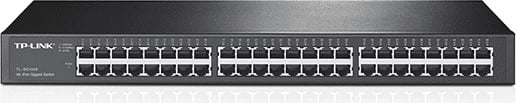 Switch, TP-LINK TL-SG1048, 48 porte Gigabit, i pa-menaxhuar, i montueshëm në rack, e zezë