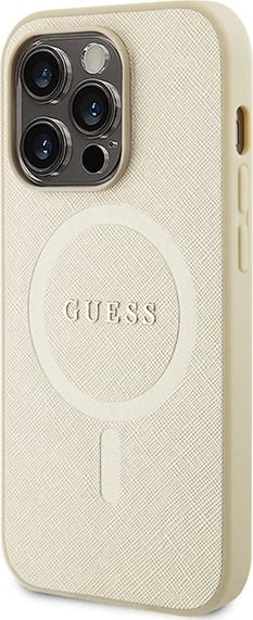 Mbështjellës Guess GUHMP15XPSAHMCB për iPhone 15 Pro Max 6.7", Saffiano MagSafe, ari Mbështjellës Guess GUHMP15XPSAHMCB për iPhone 15 Pro Max 6.7", Saffiano MagSafe, ari
