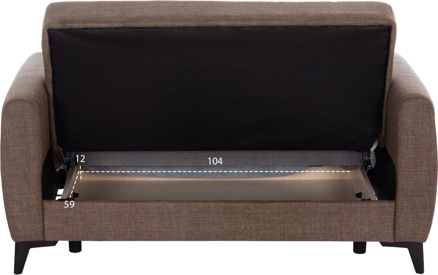 Divan-krevat dy ulëse me hapësirë për depo, Nikko, material bezhë, FH3293.02, 144x75x84cm