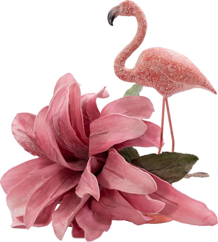 Dekor flamingo, ngjyrë rozë, polirezine, 24x12x46cm