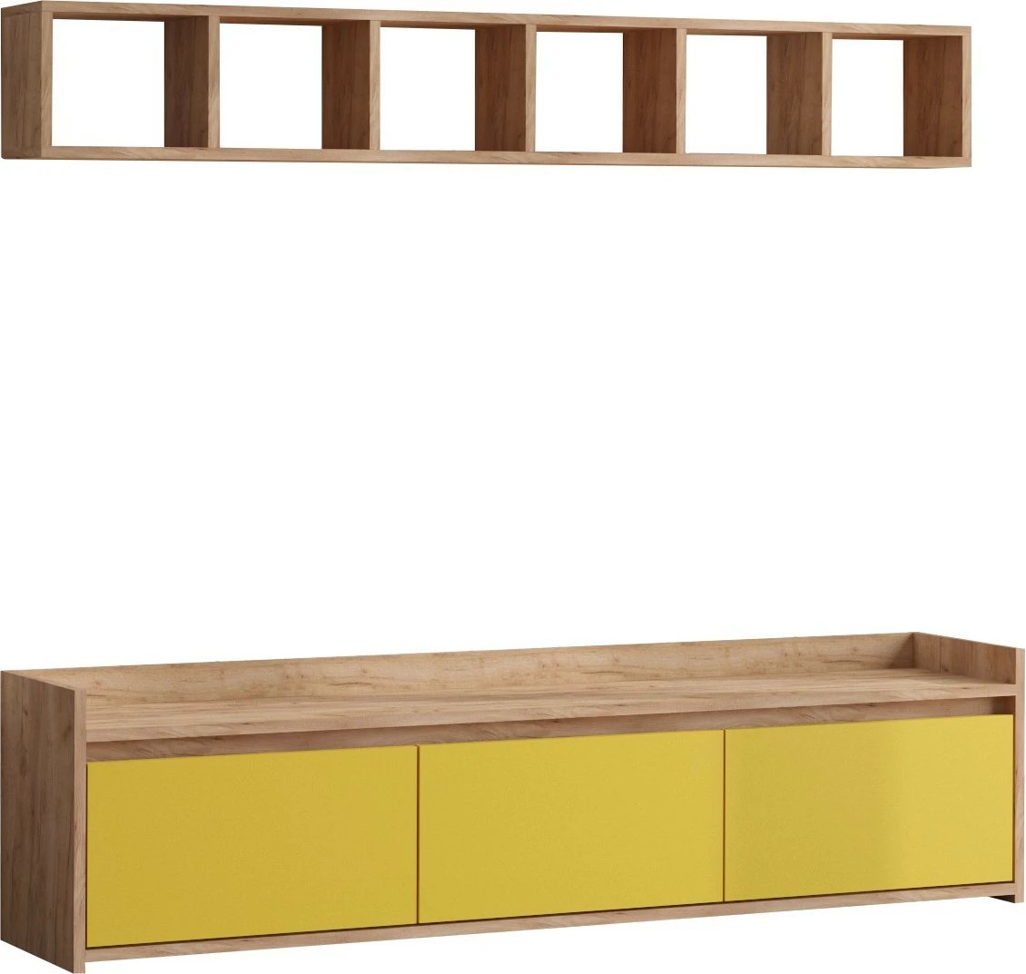 Njësi TV Hanah Home, AVAN, ngjyrë lis dhe e verdhë