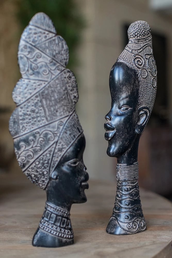 Figurë dekorative Jabari, polirezine, e zezë-kafe, 15x5x42 cm