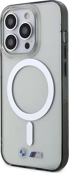 Mbështjellës BMW Silver Ring MagSafe për iPhone 14 Pro 6.1", Transparent