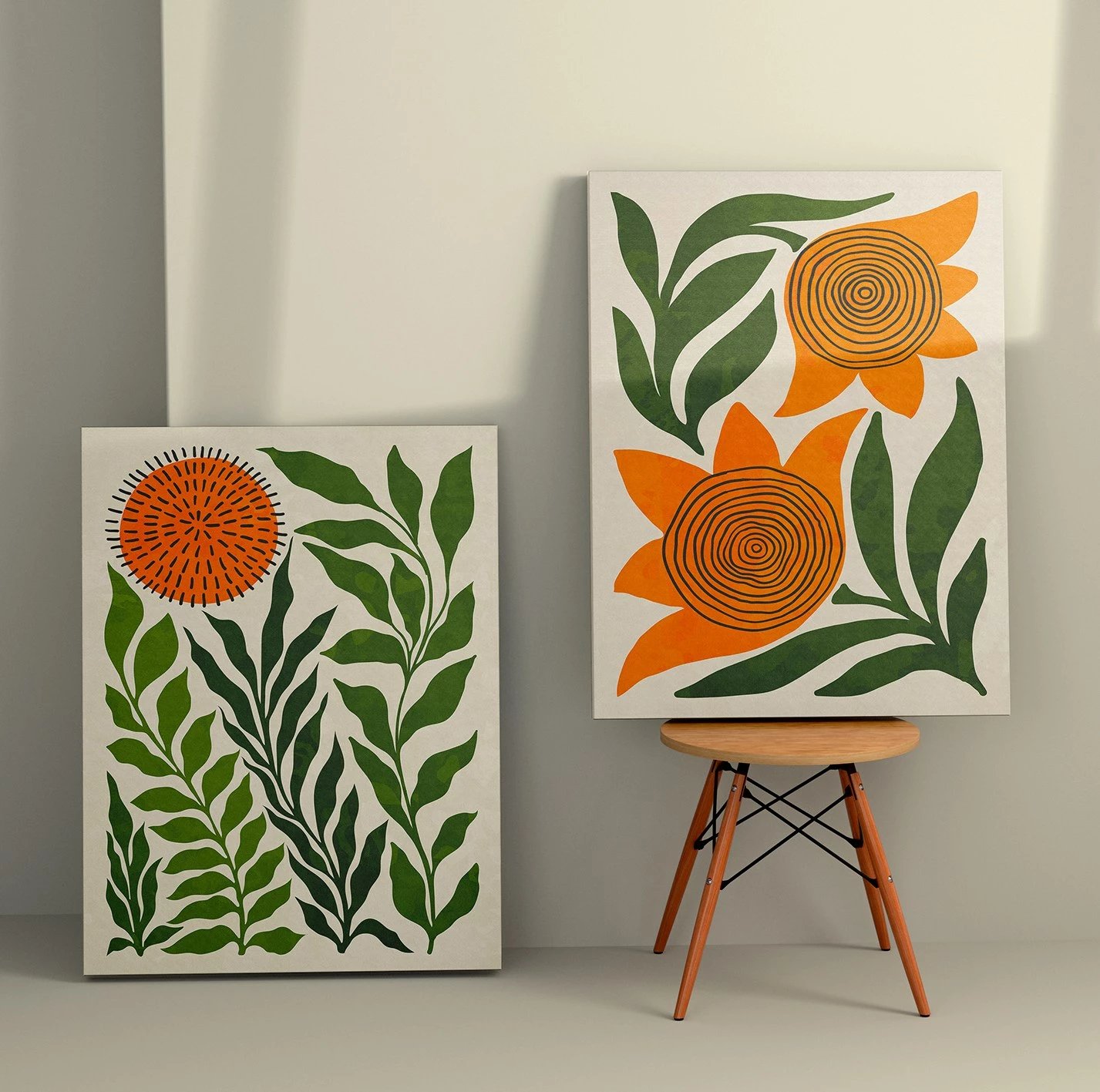 Piktura dekorative në kanavacë, 2 copë, Wallity, 50x70cm