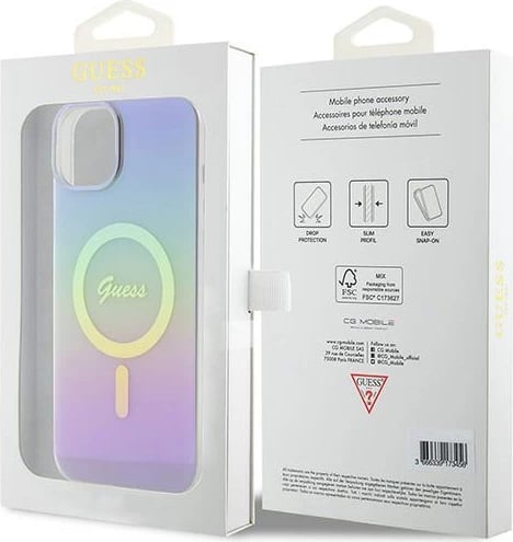 Mbështjellës Guess GUHMP15SHITSU për iPhone 15 6.1", MagSafe, vjollcë
