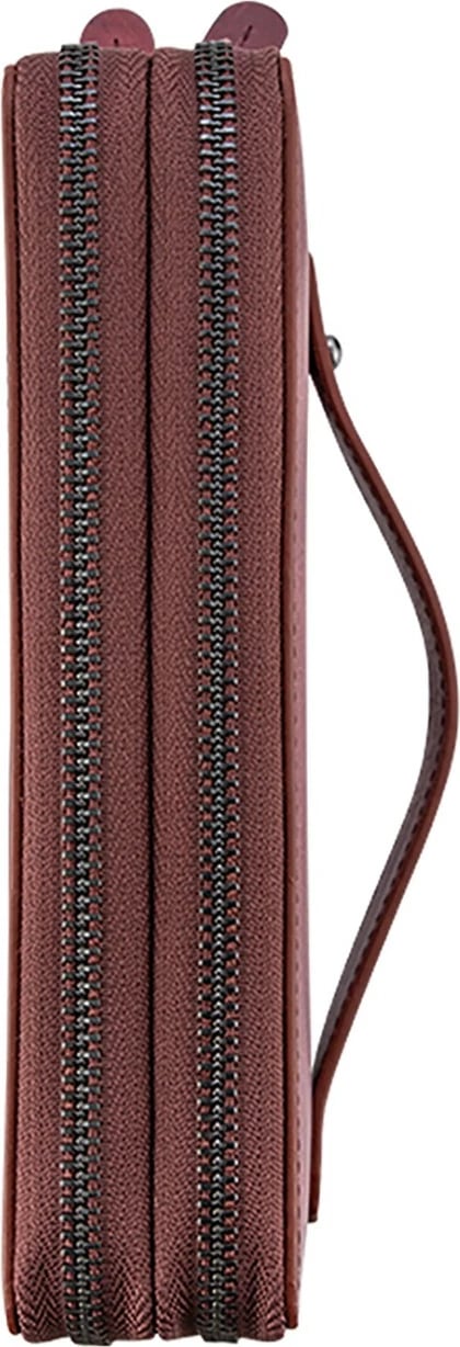 Portofol unisex, lëkurë natyrale, ngjyrë e kuqe e thellë, Zoozie Bags Orleanscrazy