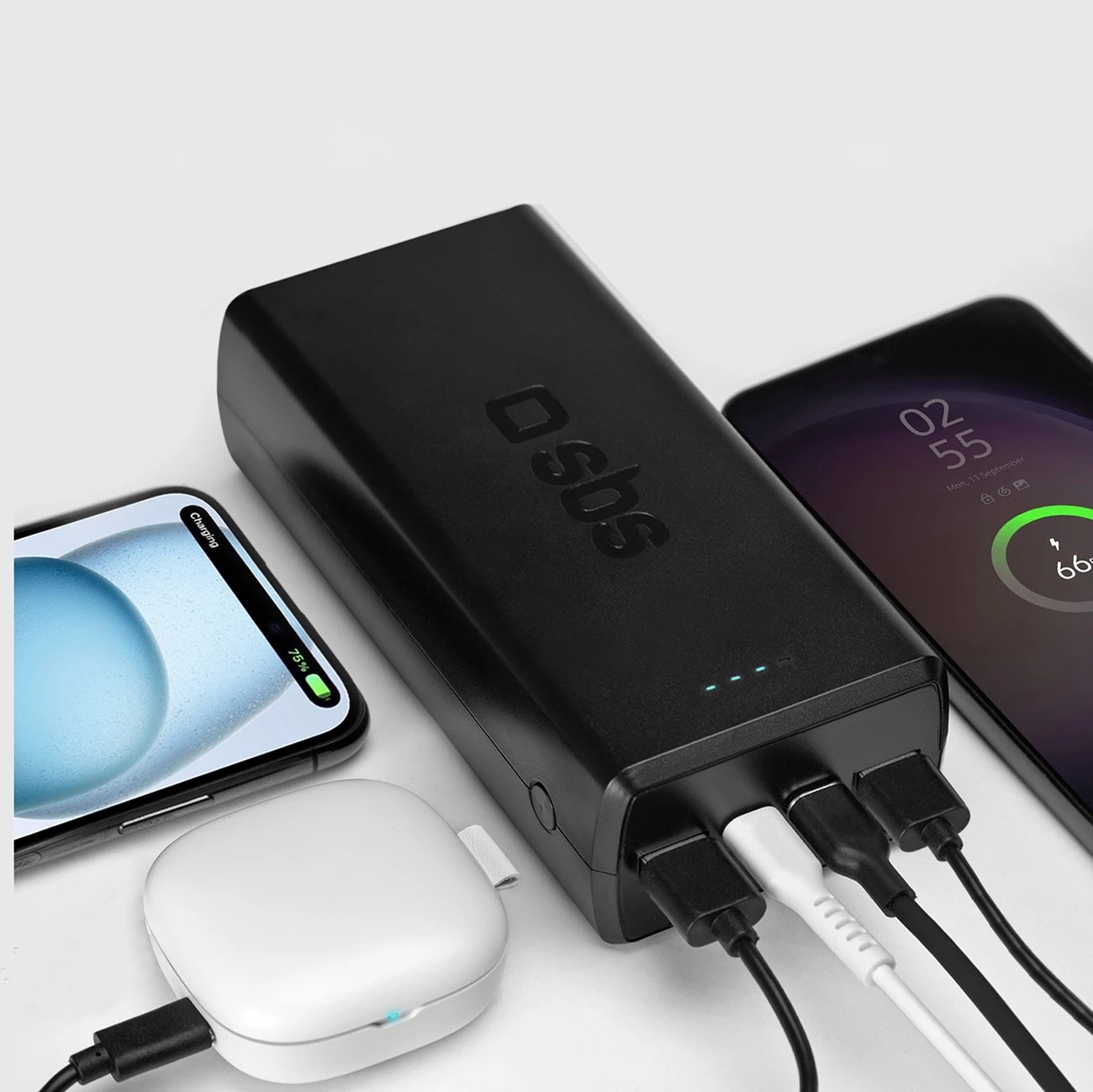 Powerbank SBS TTBB30000PD20K, 30000 mAh, 2x USB-C, 2x USB-A, e zezë