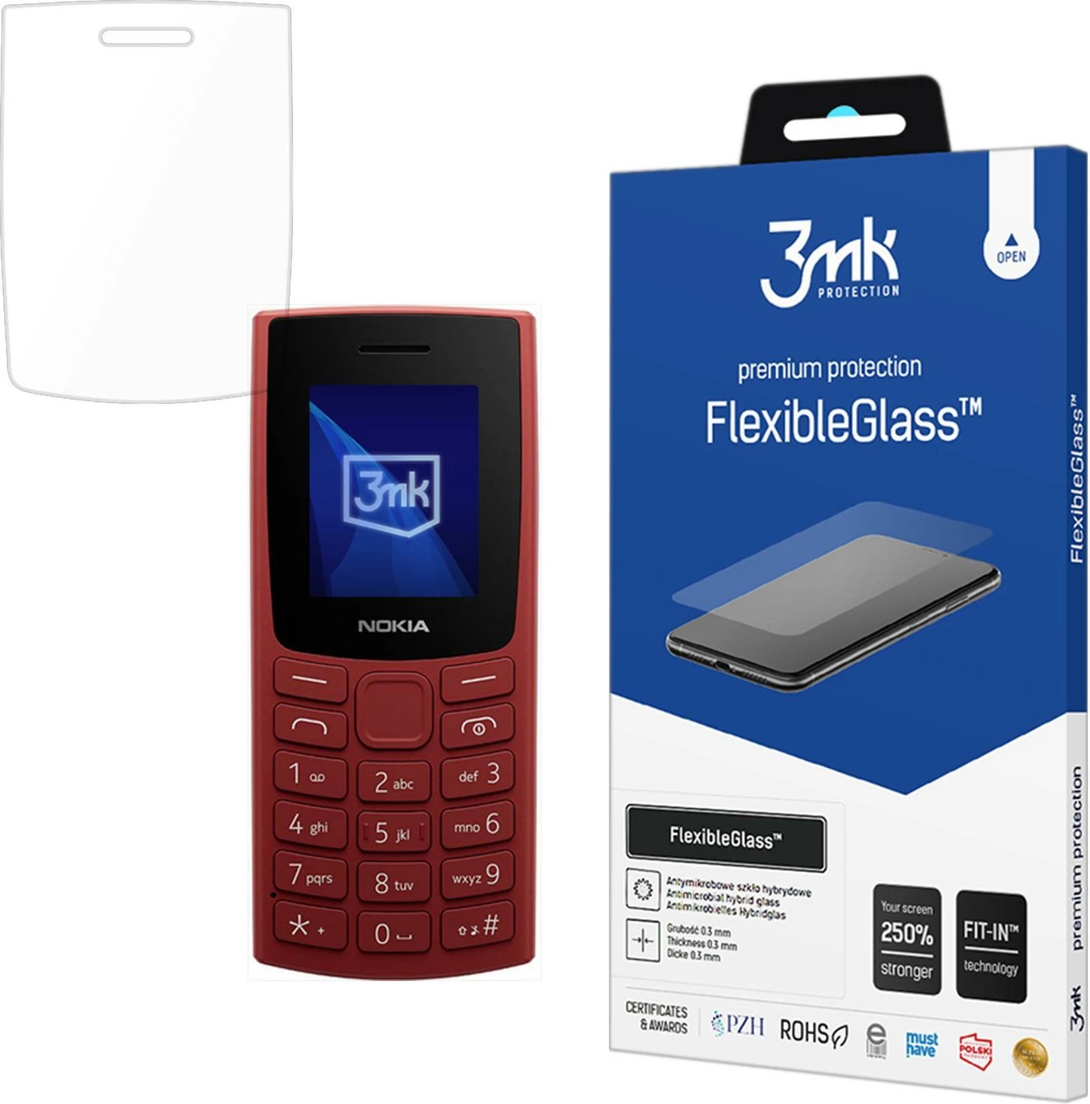 Mbrojtës ekrani Hybrid FlexibleGlass 3mk për Nokia 105 4G (2023)