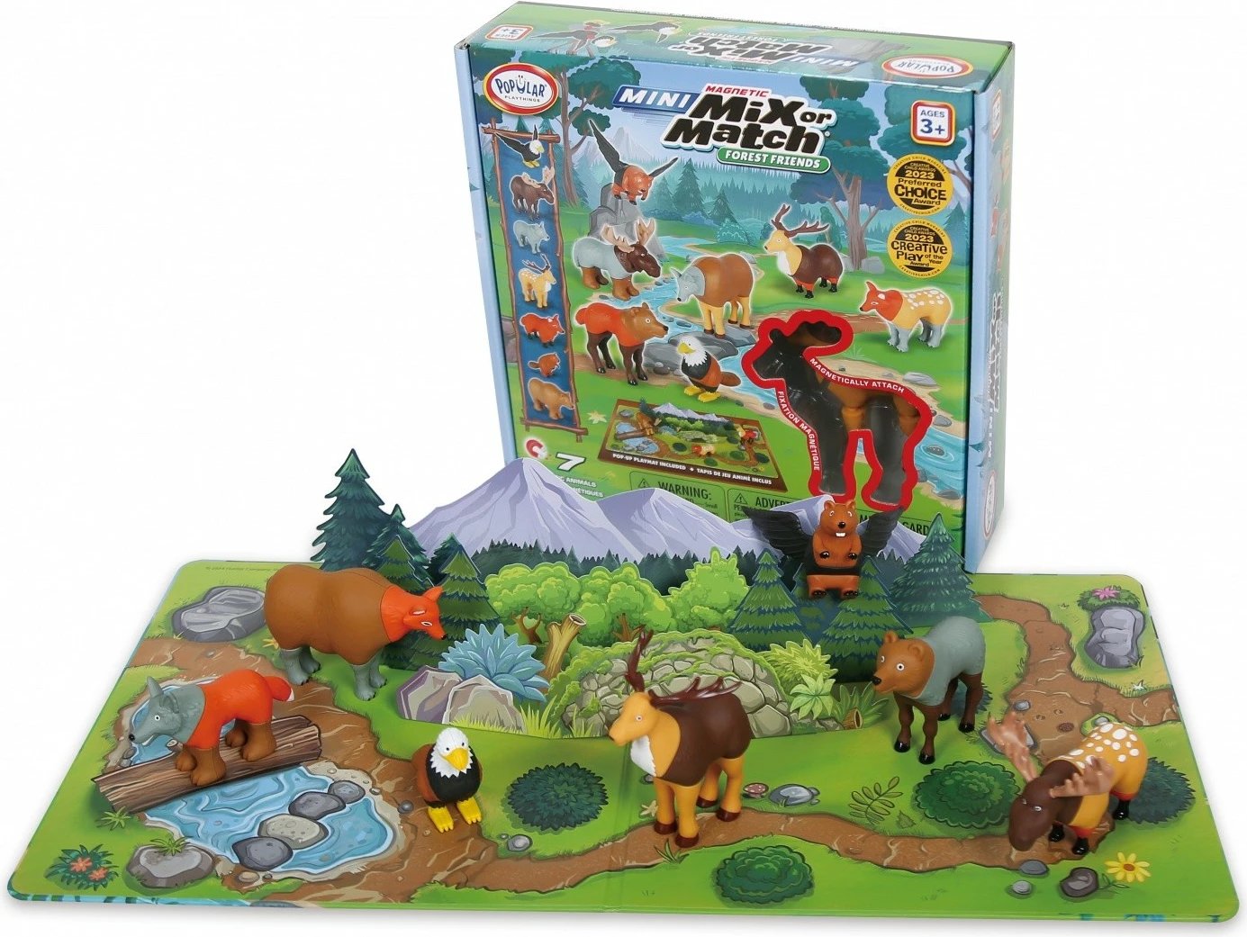 Set magnetik lodrash MalBlo Mini Kafshë pylli, MALIK 62343, shumëngjyrësh, 7 pjesë