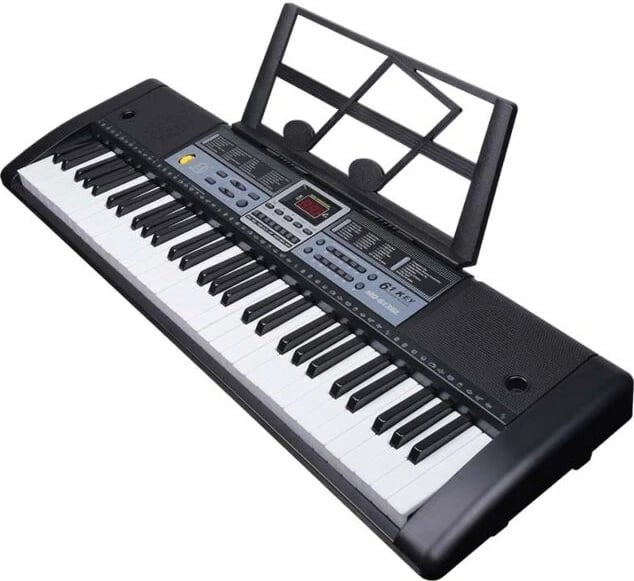 Tastierë muzikore MQ 6136L me mikrofon, 61 taste, e zezë, për fëmijë