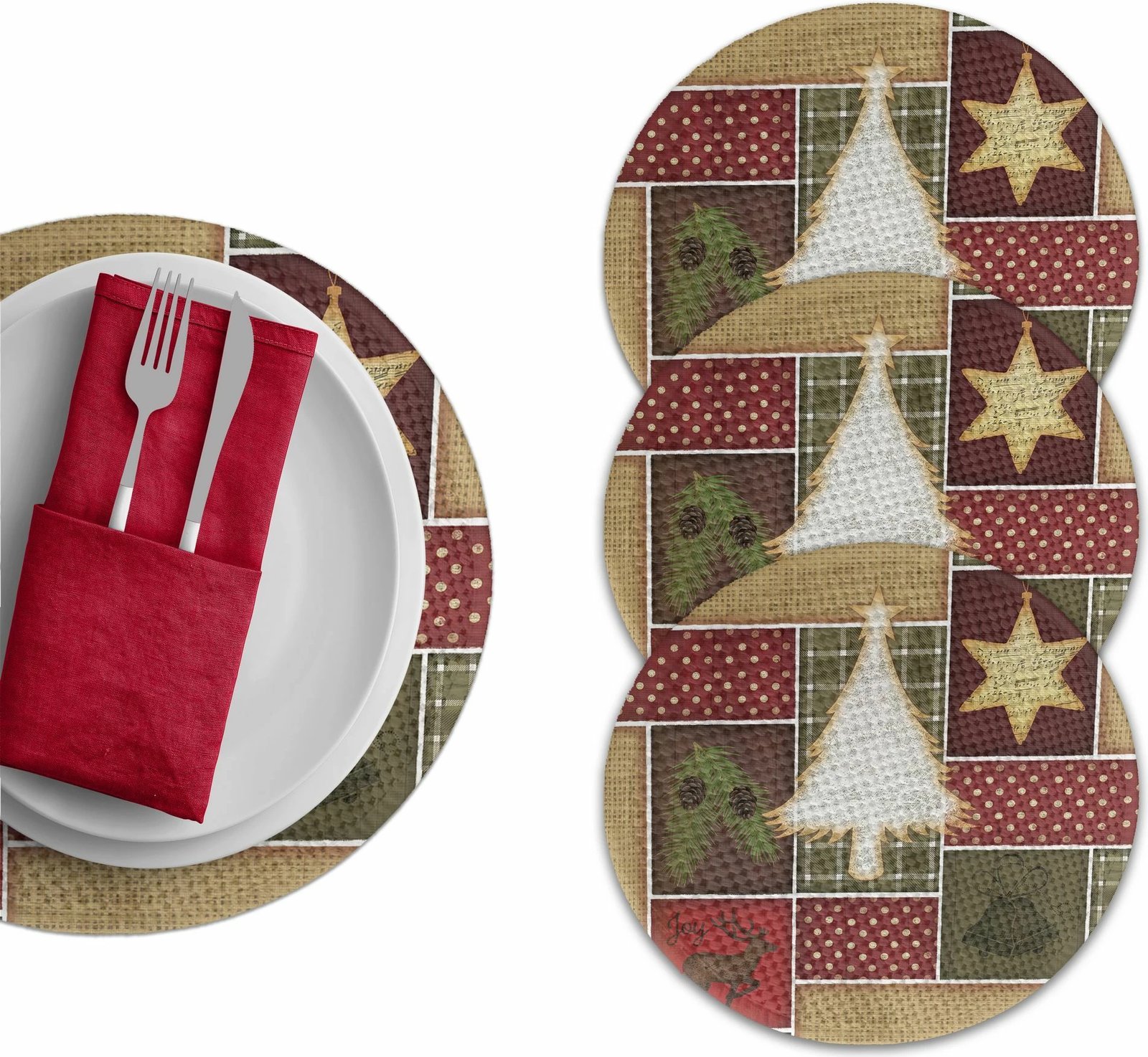 Set nënshtruesish tavoline Hermia Concept, shumëngjyrësh, 4 copë, 37cm