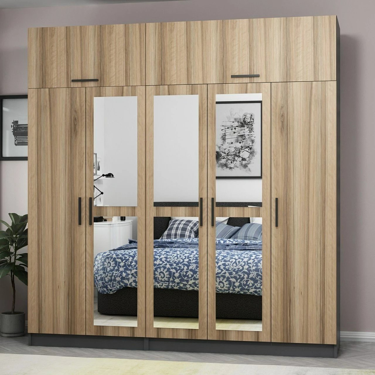 Dollap për dhomë gjumi, ngjyrë dore, Skye Decor, 5303