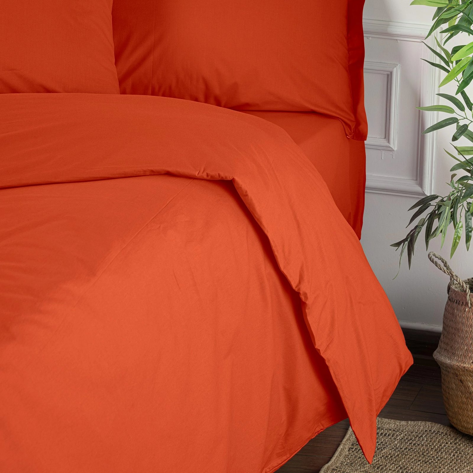 Mbulesë jorgan për dopio, ranforce, ngjyrë e kuqe tullë, L'essentiel, 200x200cm