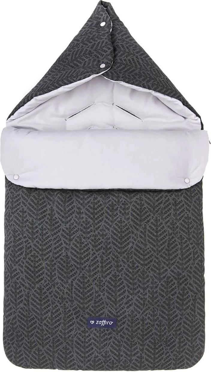 Mbështjellës multifunksional për bebe, WOMAR Zaffiro 5‑në‑1, pambuk 100% me mbushje antialergjike, gri grafit