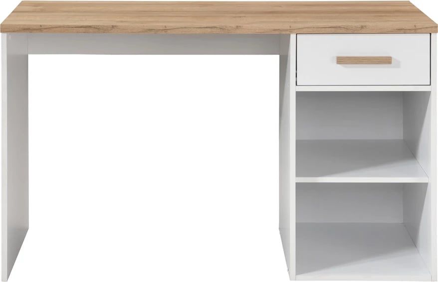 Tavolinë pune Practico 120, një sirtar, ngjyrë e bardhë-natyrale, 120x50x76