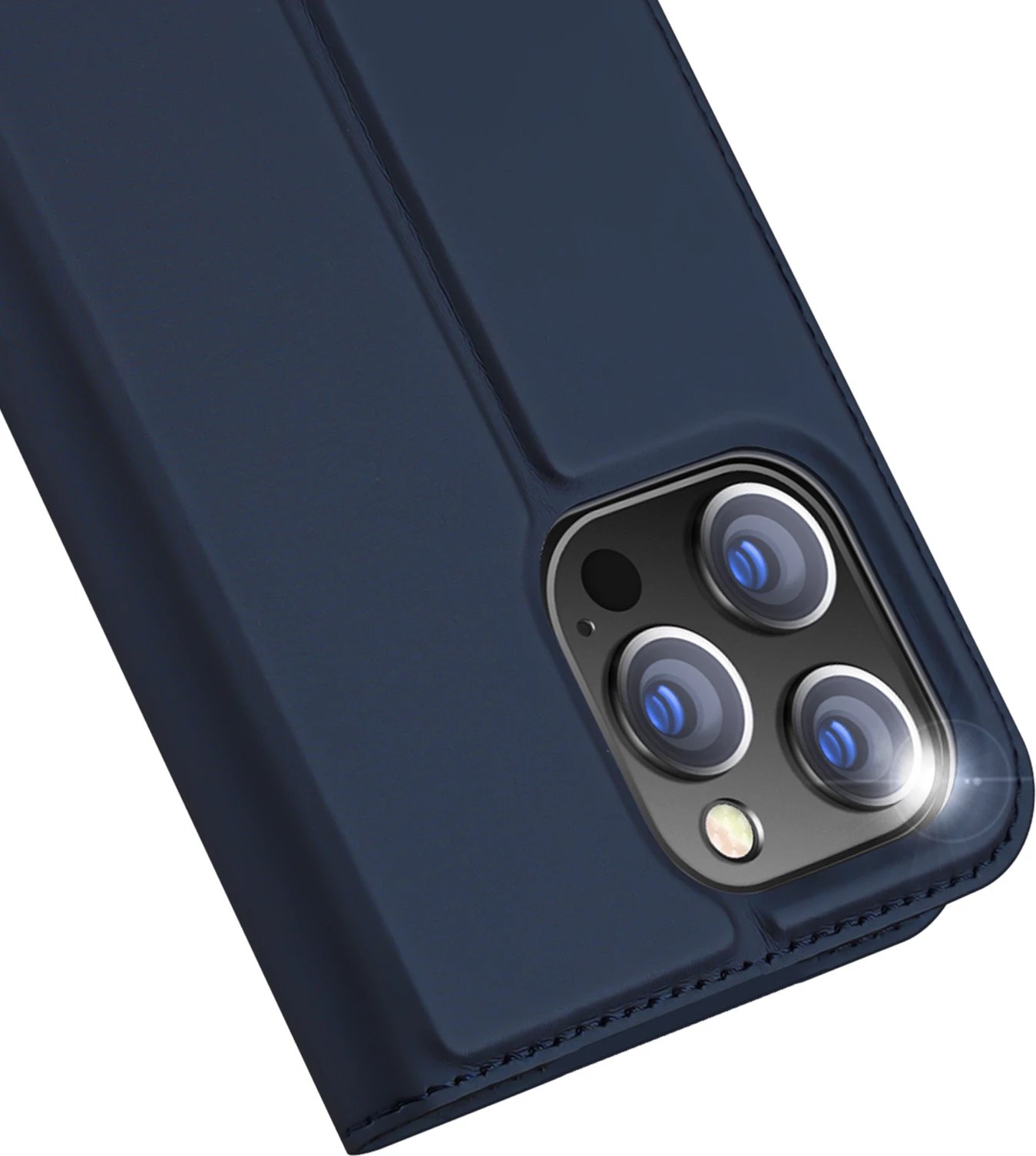 Mbështjellës Dux Ducis Skin Pro për iPhone 15 Pro Max, me xhep kartelash, me qëndrim, Kaltër