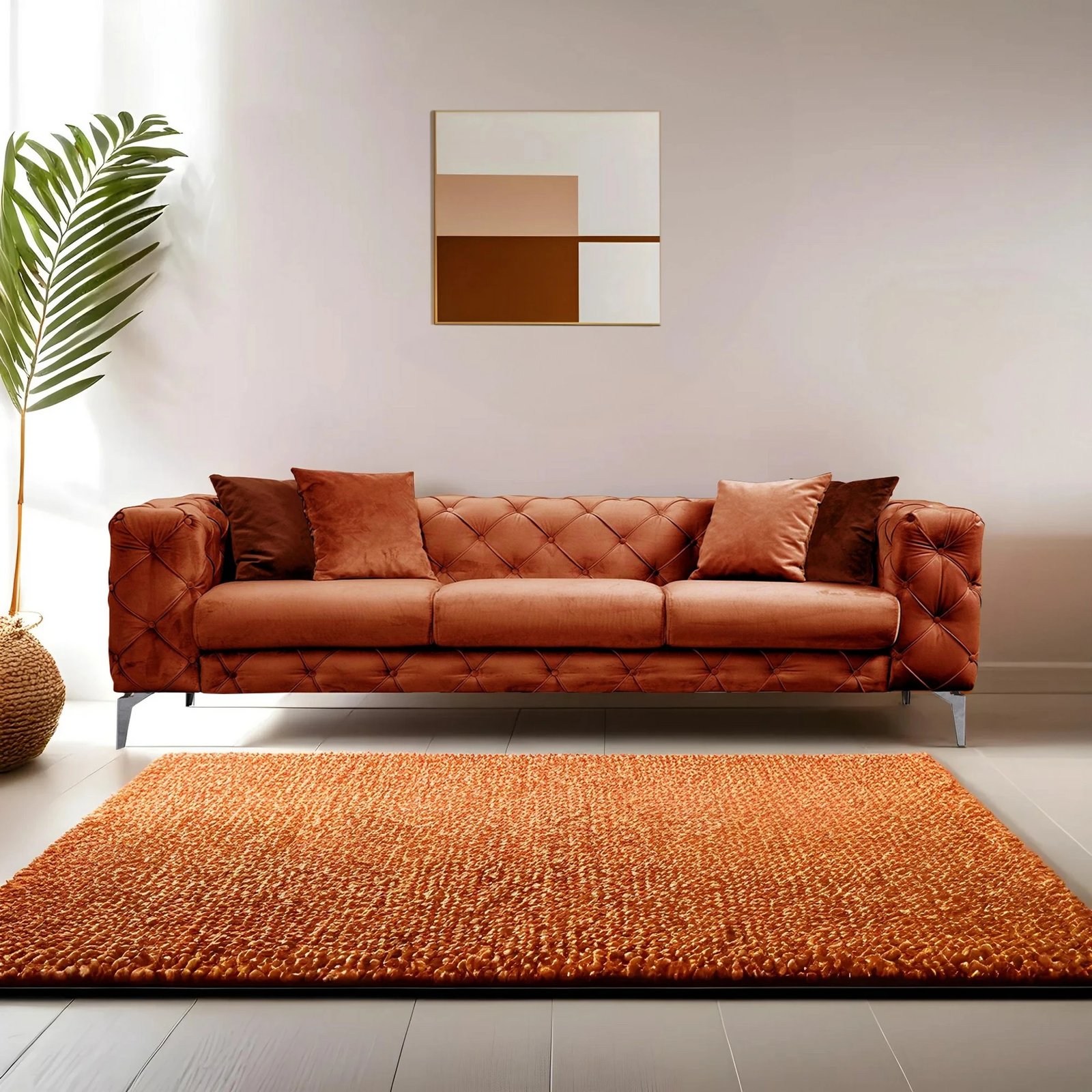 Divan treshe Como, portokalli, Atelier del Sofa