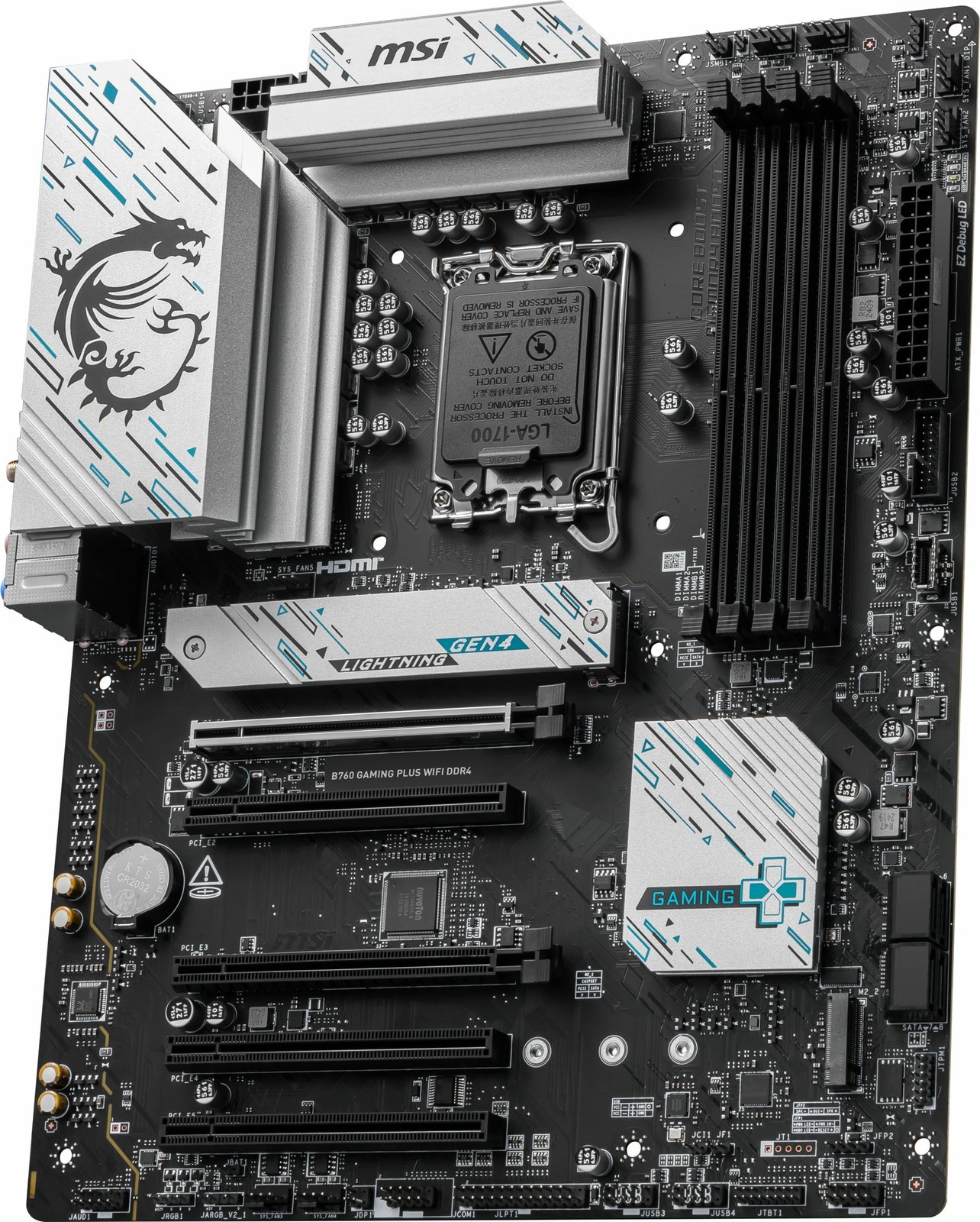 Pllakë amë MSI B760 GAMING PLUS WIFI DDR4, Intel, LGA 1700, 128 GB, e zezë