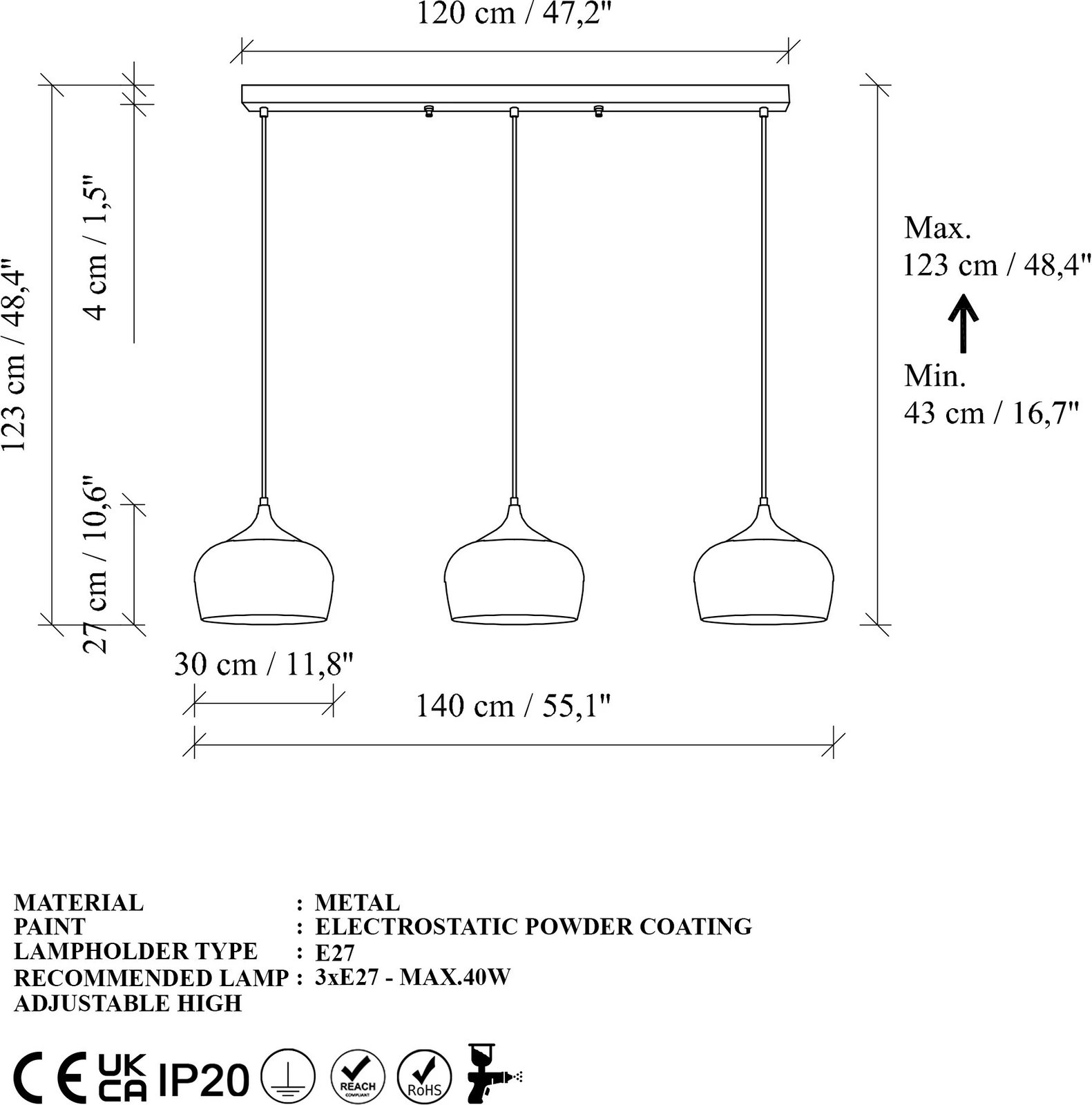 Llambadar Opviq, Z10 - 214, metalik, i zi