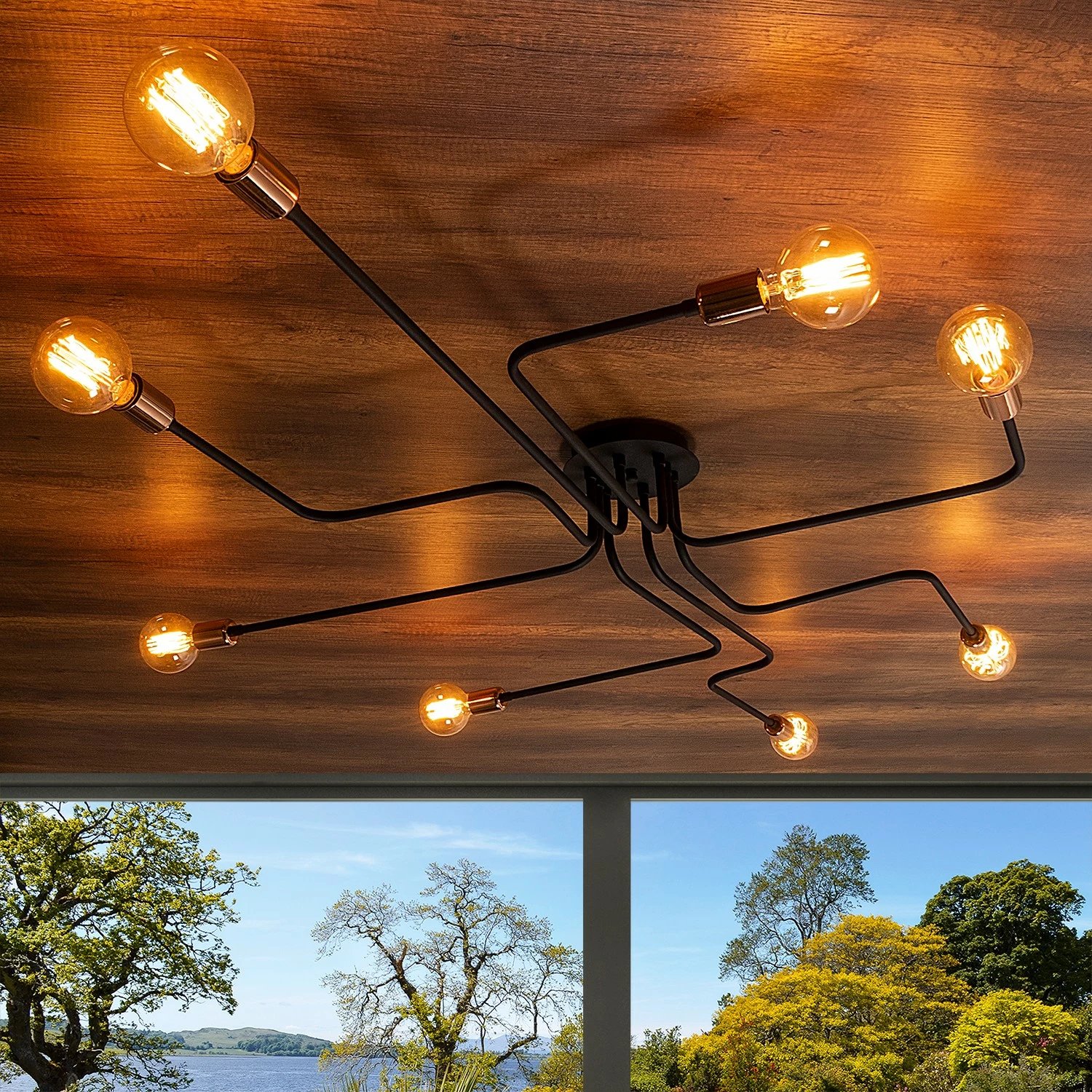 Llambë tavani Opviq Truva, e zezë, N-700