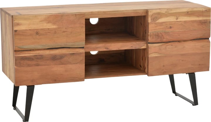 Komodë TV Dervie dru akacie natyral 130x43.5x66.5cm