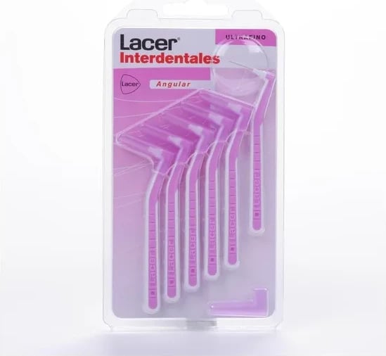 Furça interdentale Lacer Ultra-Fine Angular unisex 6 copë rozë
