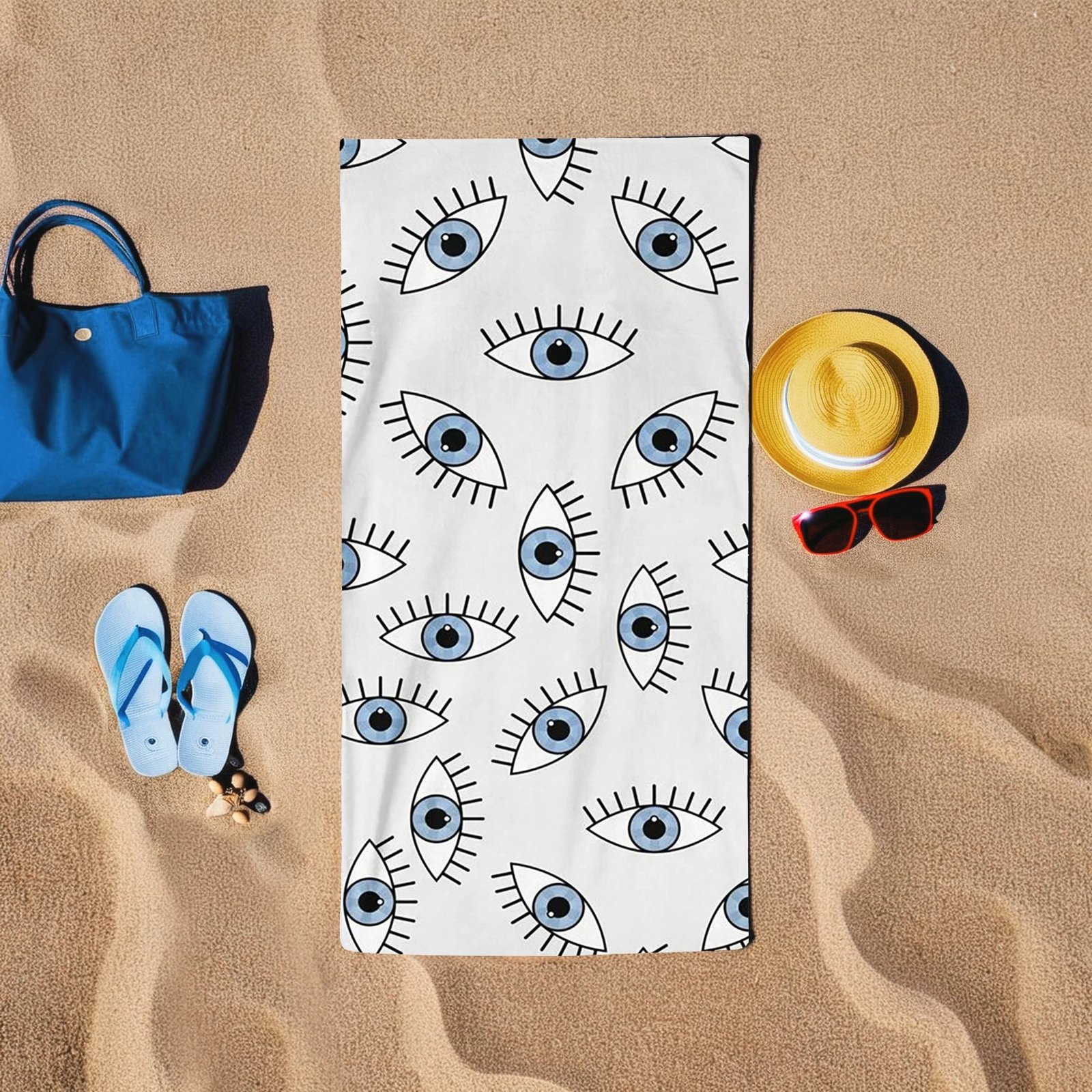 Peshqir plazhi Mijölnir, i kalër/bardhë