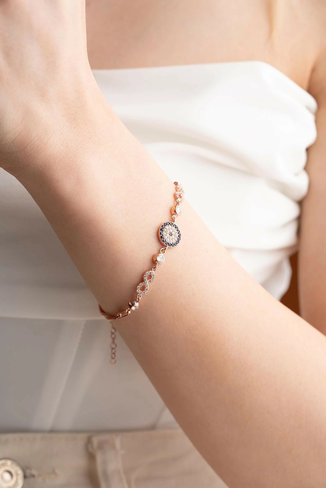 Byzylyk argjendi, Jumeon, ngjyrë rozë e artë dhe kaltër e errët, NRZ999118