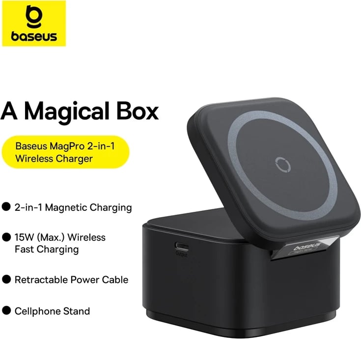 Karikues wireless Baseus BS-W531, MagSafe/Qi, USB-C, 20W, i zi