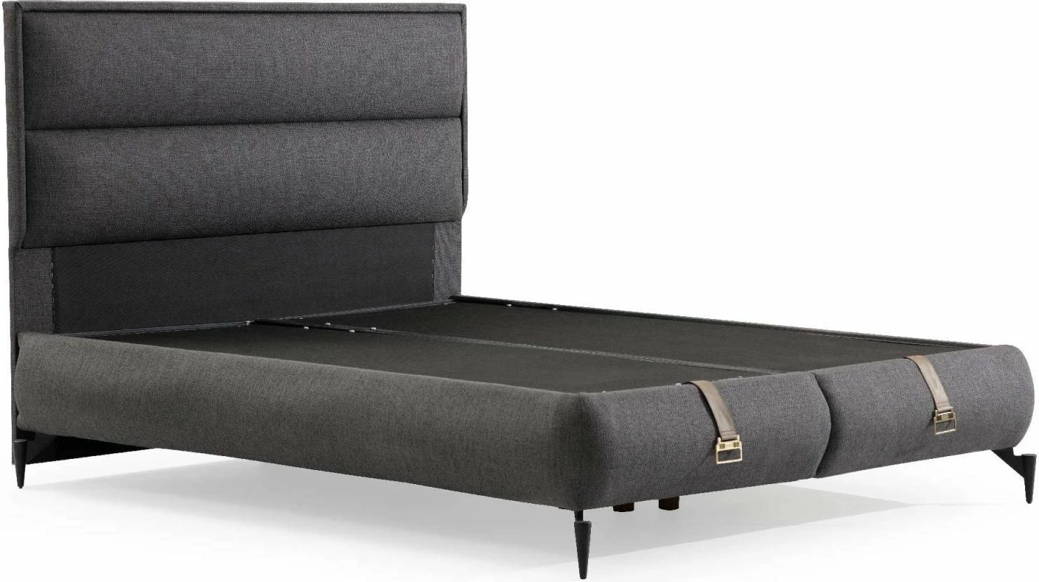 Baza dhe shtrati i vetëm me taban, ngjyrë gri e errët, Skye Decor, 100x200cm