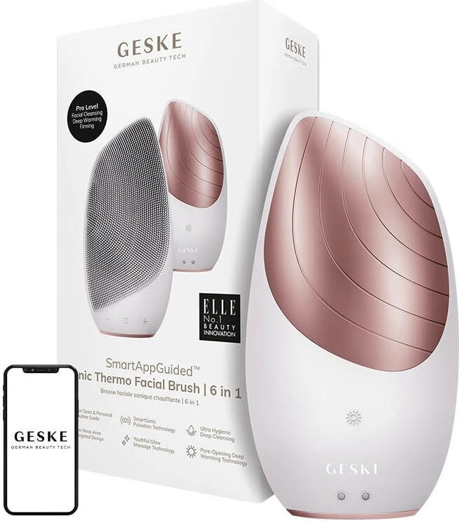 Furçë termike për fytyrë 6-në-1 Geske GK000007SL01 me aplikacion, starlight