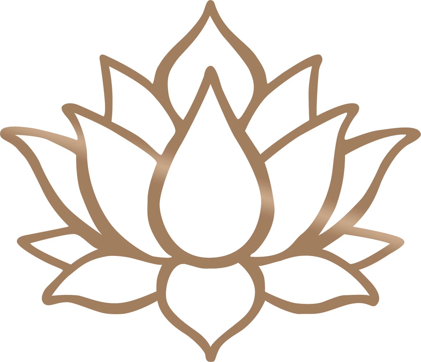 Aksesor dekorativ metalik për mur, lule lotus, ngjyrë bakri, Wallity