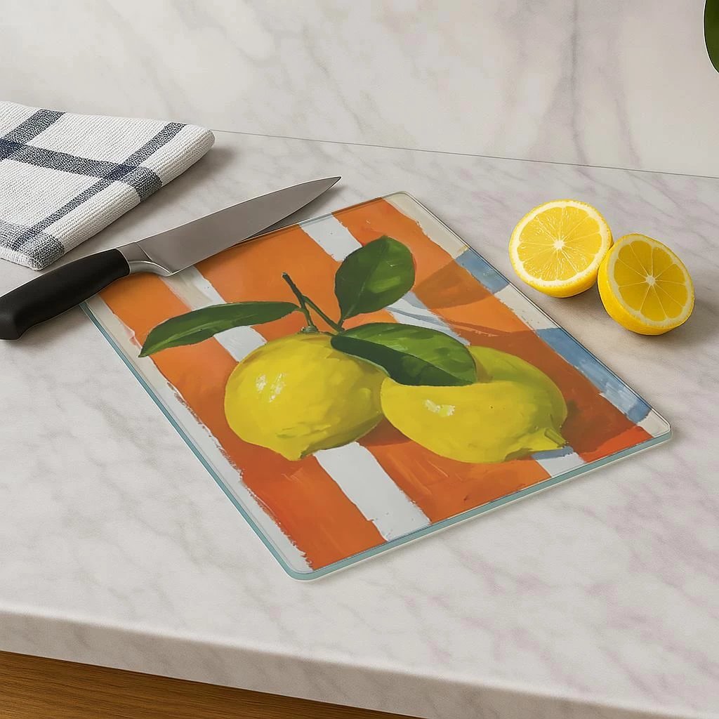 Dërrasë prerëse Hermia, qelq i temperuar, shumëngjyrëshe, 30x40cm