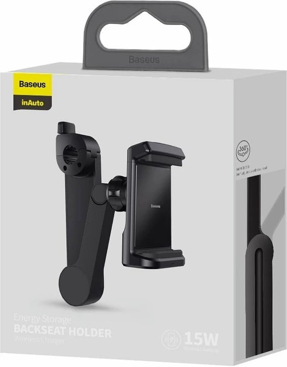 Mbajtës telefoni për makinë Baseus WXHZ-01 me karikues wireless 15W, i zi
