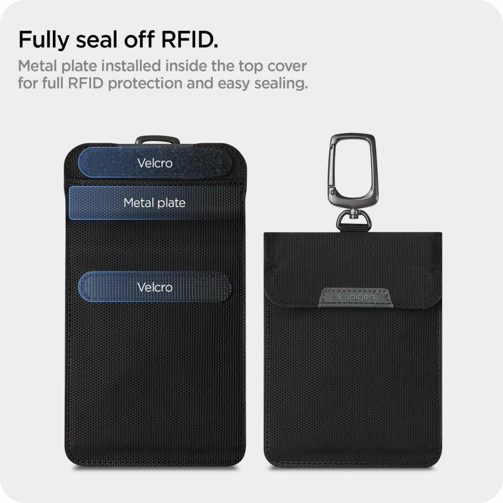 Mbështjellës anti-vjedhje Spigen, 19919-0, për çelësa Keyless RFID, i zi