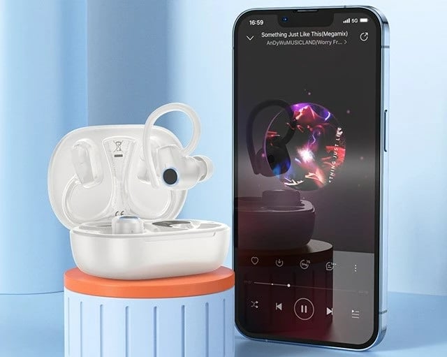 Kufje wireless HOCO EQ8 Pure Joy, in-ear, Bluetooth 5.3, me kuti karikimi, e bardhë