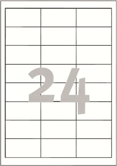 Etiketa, Avery Zweckform, 3658, A4 24/faqe 64.6 x 33.8 mm 100 fleta (2400 etiketa), e bardhë