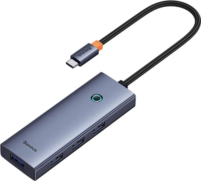 Hub USB-C, Baseus Flite Series B00052809813-00, 5 porta 1x HDMI 4K@30Hz + 4x USB 3.0 5Gbps, gri
