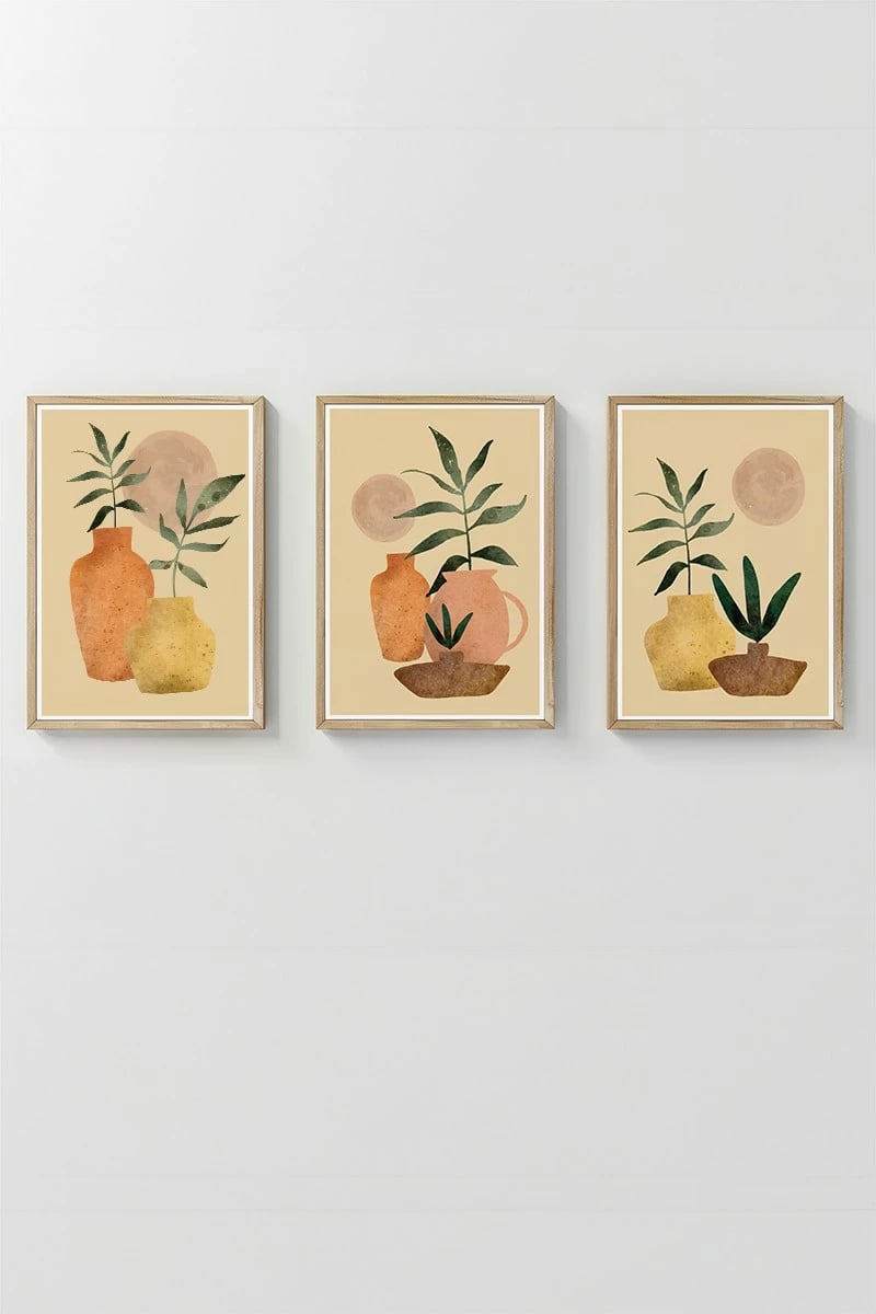 Pikturë dekorative me kornizë (3 copë), Wallity, 3Dartsohoset106