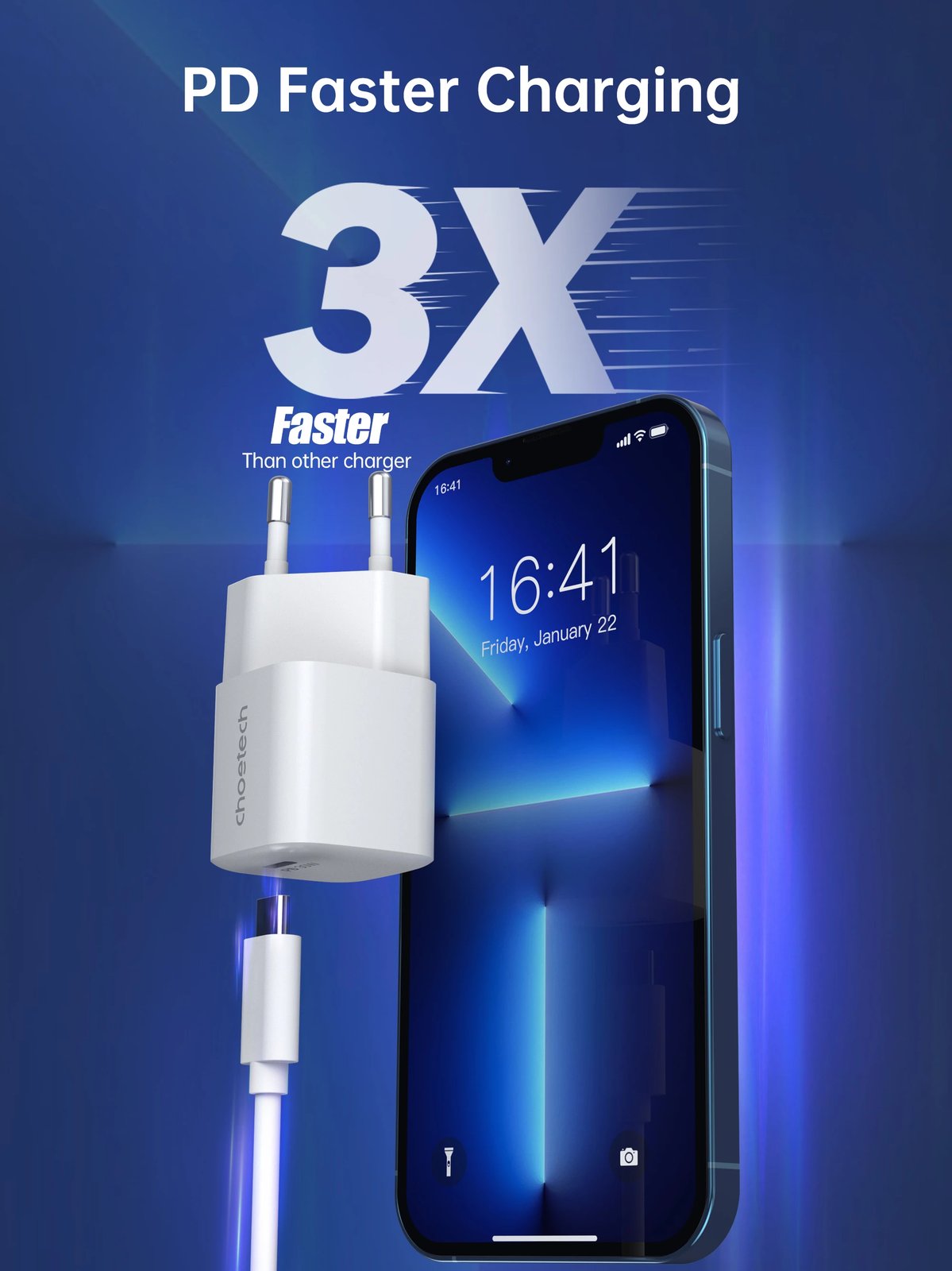 Karikues muri Choetech PD5007, USB-C PD 30W, i bardhë
