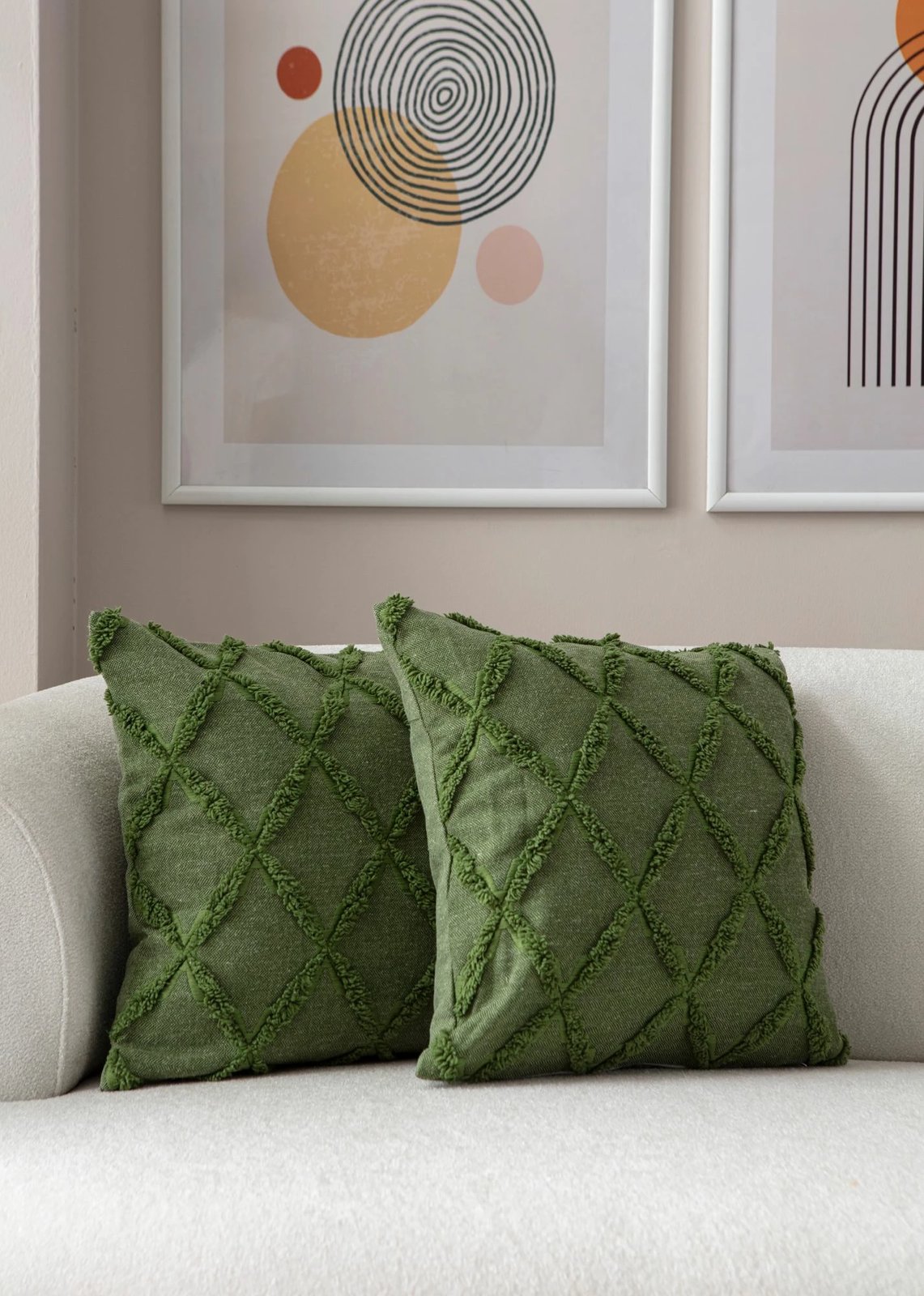 Set mbulesash për jastëk (2 copë), Evila Originals, Tuffet, e gjelbër v1