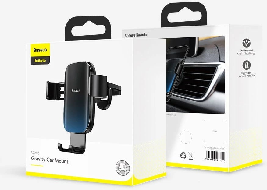 Mbajtës graviteti për celular Baseus Glaze SUYL-LG01, për grilë ajri, i zi