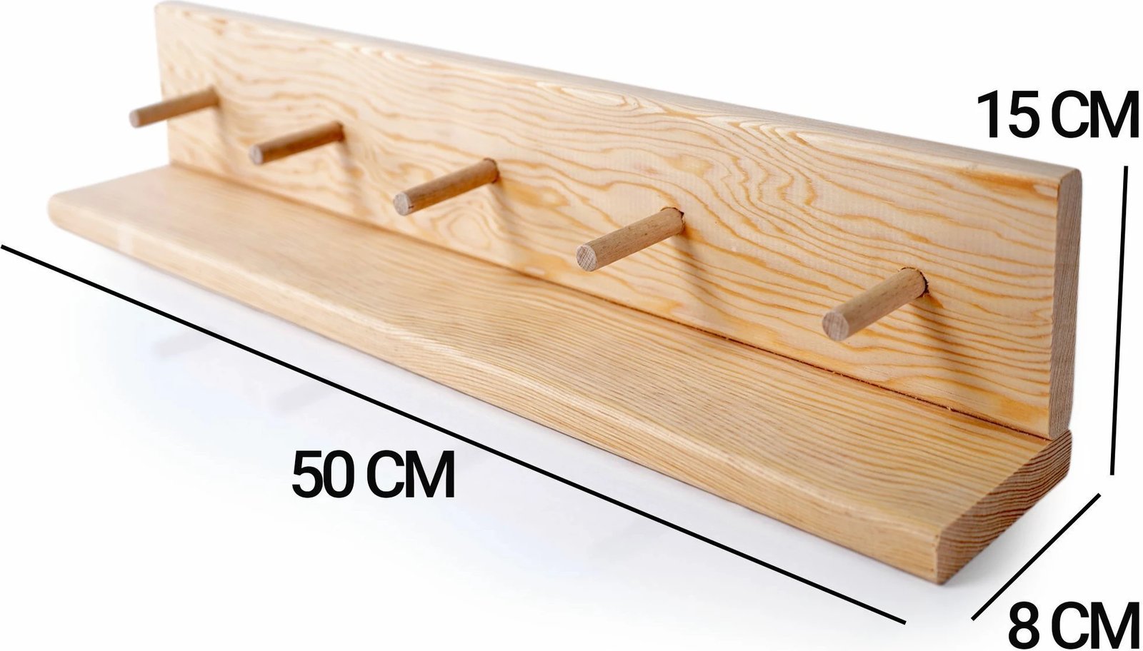 Raft muri prej druri, ngjyrë lisi, 2 copë, Skye Decor, BLTYZ-AKTV038