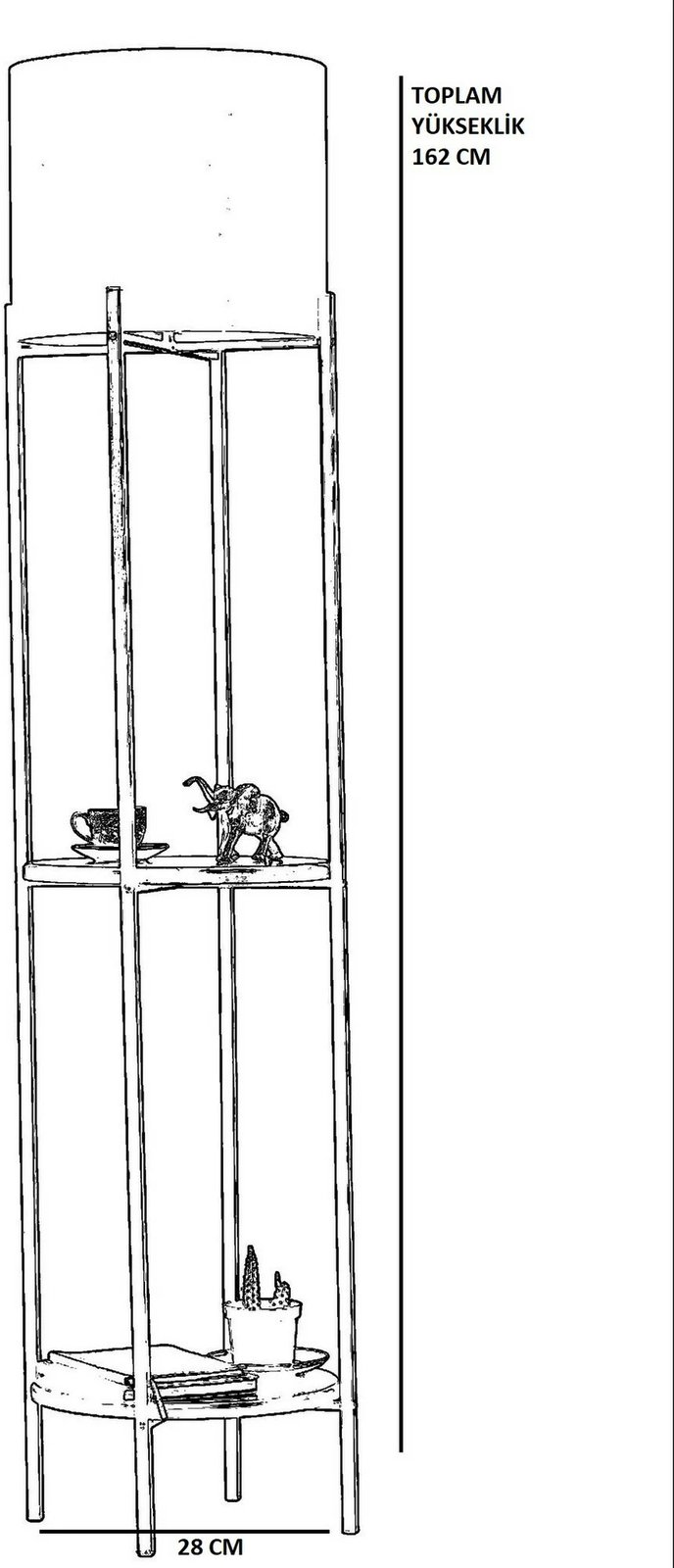 Llambë dyshemeje Opviq, ngjyrë e zezë dhe arre, 8742-3