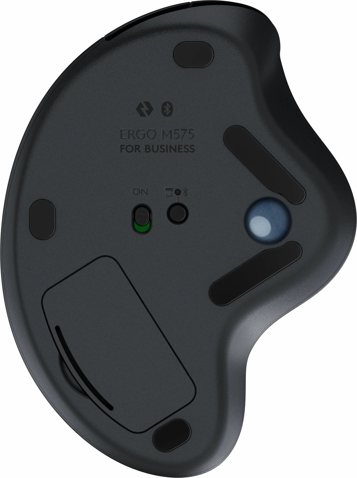 Maus Logitech ERGO M575, Djathtas, Trackball, RF Wireless + Bluetooth, 2000 DPI, Grafit