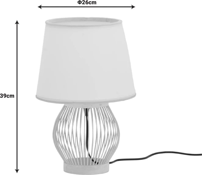 Llambë tavoline Tabel Inart E27 bambu ngjyrë natyrale D26χ39cm