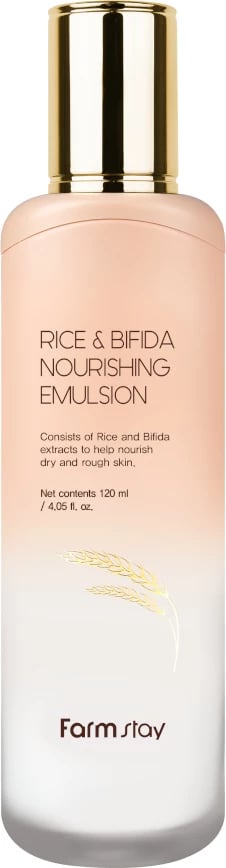 Emulsion ushqyese për fytyrë për femra FarmStay Rice & Bifida Nourishing Emulsion 120ml