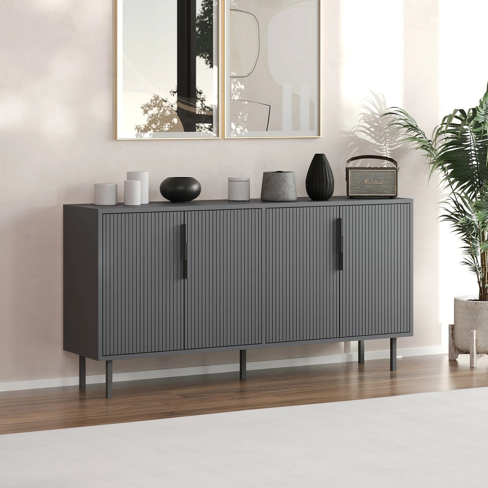 Konsol Skye Decor, ngjyrë antracit, Clara