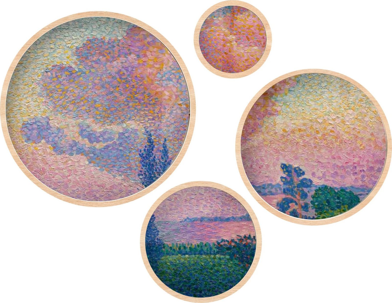 Pikturë dekorative me kornizë MDF (4 copë), Wallity, Huhu293