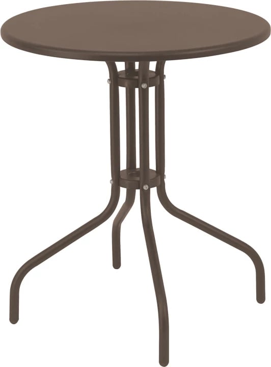 Tavolinë me karrige për terasë, ngjyrë kafe, Φ60x70cm